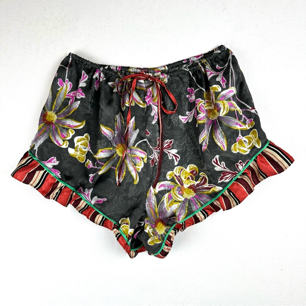 Eloise Anthropologie Acacia Stripe Floral‎ Pajama Short Lounge M